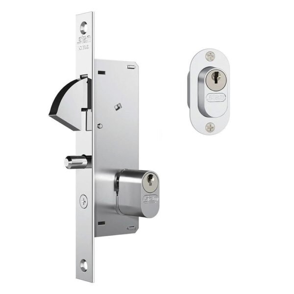FECHADURA PERFIL INOX PARA PORTA DE CORRER EXTERNA 940