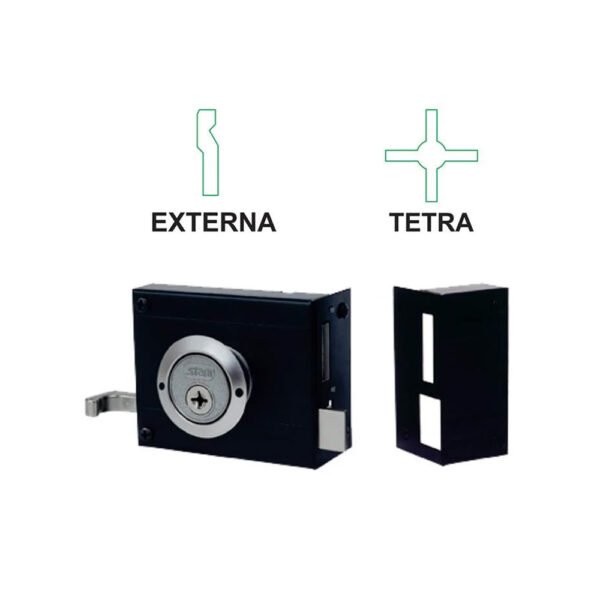 FECHADURA SOBREPOR PRETA TETRA 1701/100